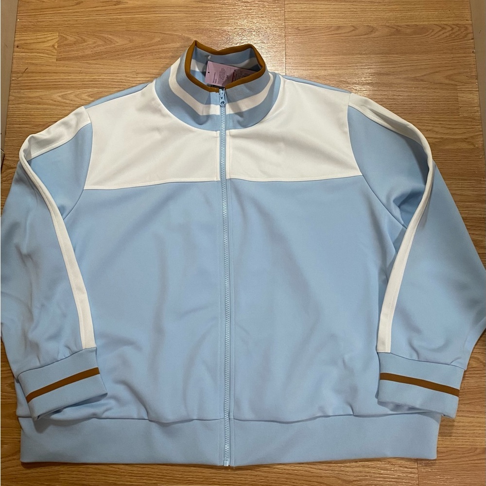 Wild fable Women’s light blue jacket 3X Blue/White.